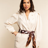 Bruna (brown/orange)- soft and lightweight Italian foulard from pure silk - Leather Gloves Online - Luxury Silk Scarf - 6