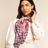 Bruna (pink)- soft and lightweight Italian foulard from pure silk - Leather Gloves Online - Luxury Silk Scarf - 1