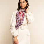 Bruna (pink)- soft and lightweight Italian foulard from pure silk - Leather Gloves Online - Luxury Silk Scarf - 10