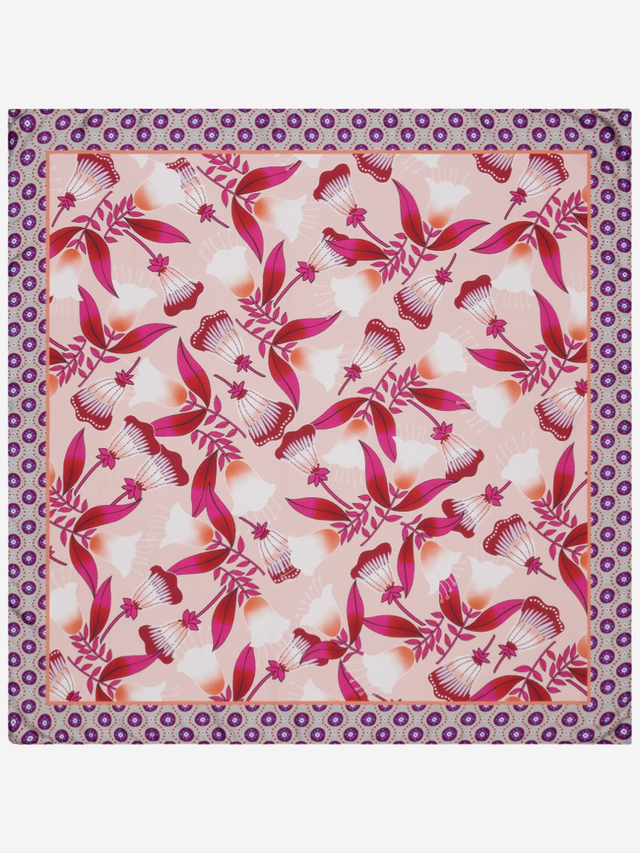 Bruna (pink)- soft and lightweight Italian foulard from pure silk - Leather Gloves Online - Luxury Silk Scarf - 2