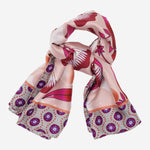 Bruna (pink)- soft and lightweight Italian foulard from pure silk - Leather Gloves Online - Luxury Silk Scarf - 3