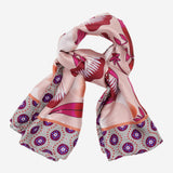 Bruna (pink)- soft and lightweight Italian foulard from pure silk - Leather Gloves Online - Luxury Silk Scarf - 3