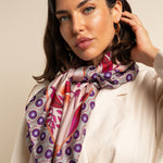 Bruna (pink)- soft and lightweight Italian foulard from pure silk - Leather Gloves Online - Luxury Silk Scarf - 5
