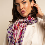 Bruna (pink)- soft and lightweight Italian foulard from pure silk - Leather Gloves Online - Luxury Silk Scarf - 5