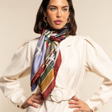 Fiorella (red/blue) - soft and lightweight Italian foulard from pure silk - Leather Gloves Online - Luxury Italian Scarf - 1