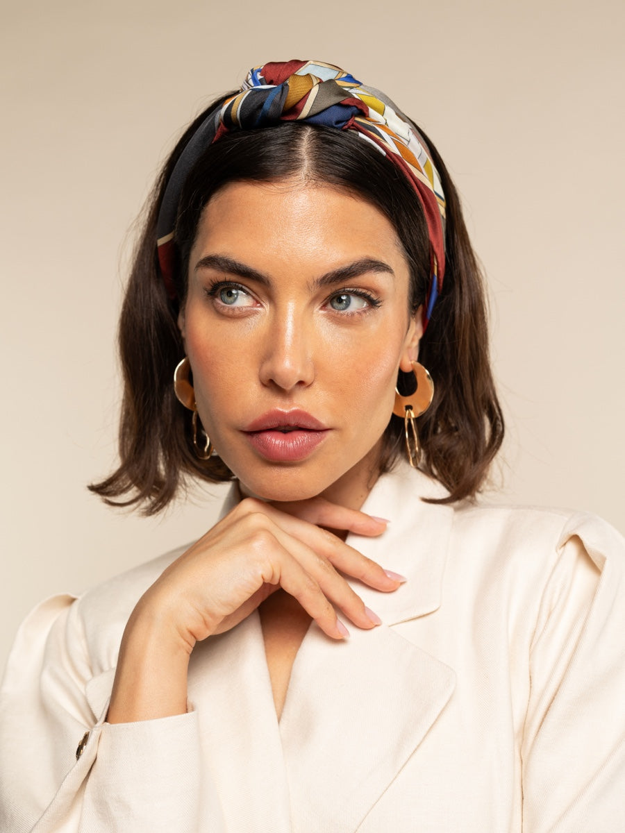 Fiorella (red/blue) - soft and lightweight Italian foulard from pure silk - Leather Gloves Online - Luxury Italian Scarf - 10