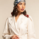Fiorella (red/blue) - soft and lightweight Italian foulard from pure silk - Leather Gloves Online - Luxury Italian Scarf - 11