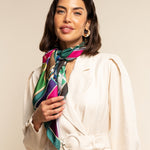 Fiorella (green) - soft and lightweight Italian foulard from pure silk
- Leather Gloves Online - Luxury Italian Scarf - 1