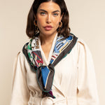 Fiorella (red/blue) - soft and lightweight Italian foulard from pure silk - Leather Gloves Online - Luxury Italian Scarf - 5