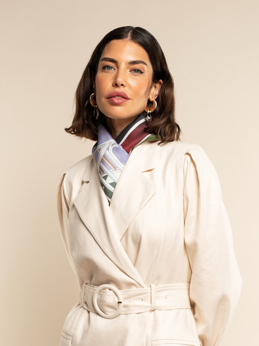 Fiorella (red/blue) - soft and lightweight Italian foulard from pure silk - Leather Gloves Online - Luxury Italian Scarf - 6