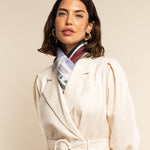 Fiorella (red/blue) - soft and lightweight Italian foulard from pure silk - Leather Gloves Online - Luxury Italian Scarf - 6