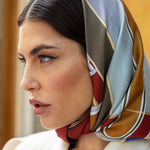 Fiorella (red/blue) - soft and lightweight Italian foulard from pure silk - Leather Gloves Online - Luxury Italian Scarf - 7