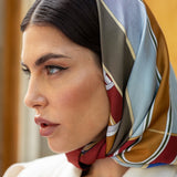 Fiorella (red/blue) - soft and lightweight Italian foulard from pure silk - Leather Gloves Online - Luxury Italian Scarf - 7