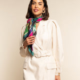 Fiorella (green) - soft and lightweight Italian foulard from pure silk
- Leather Gloves Online - Luxury Italian Scarf - 7