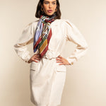 Fiorella (red/blue) - soft and lightweight Italian foulard from pure silk - Leather Gloves Online - Luxury Italian Scarf - 8