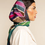 Fiorella (green) - soft and lightweight Italian foulard from pure silk
- Leather Gloves Online - Luxury Italian Scarf - 8