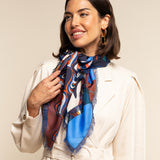 Giorgia (blue/red) - soft and lightweight Italian foulard from pure silk-  Leather Gloves Online - Luxury Italian Scarf - 1