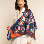 Giorgia (blue/red) - soft and lightweight Italian foulard from pure silk-  Leather Gloves Online - Luxury Italian Scarf - 10