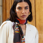 Giorgia (green/pink) - soft and lightweight Italian foulard from pure silk - Leather Gloves Online - Luxury Italian Scarf - 10