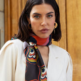 Giorgia (green/pink) - soft and lightweight Italian foulard from pure silk - Leather Gloves Online - Luxury Italian Scarf - 10
