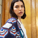 Giorgia (blue/red) - soft and lightweight Italian foulard from pure silk-  Leather Gloves Online - Luxury Italian Scarf - 11