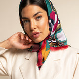 Giorgia (green/pink) - soft and lightweight Italian foulard from pure silk - Leather Gloves Online - Luxury Italian Scarf - 12