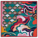 Giorgia (green/pink) - soft and lightweight Italian foulard from pure silk - Leather Gloves Online - Luxury Italian Scarf - 2