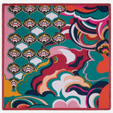 Giorgia (green/pink) - soft and lightweight Italian foulard from pure silk - Leather Gloves Online - Luxury Italian Scarf - 2