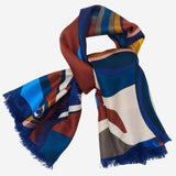 Giorgia (blue/red) - soft and lightweight Italian foulard from pure silk-  Leather Gloves Online - Luxury Italian Scarf - 3