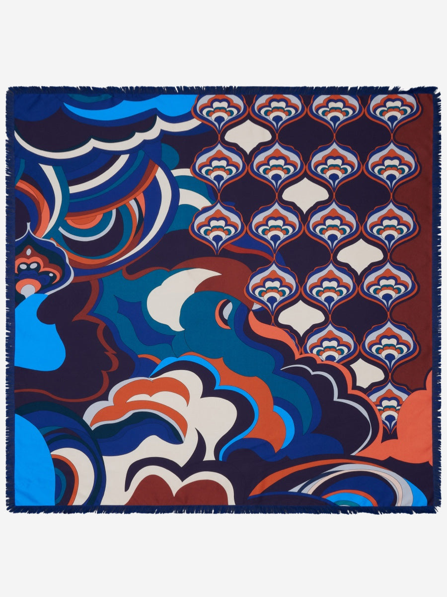 Giorgia (blue/red) - soft and lightweight Italian foulard from pure silk-  Leather Gloves Online - Luxury Italian Scarf - 4