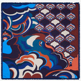 Giorgia (blue/red) - soft and lightweight Italian foulard from pure silk-  Leather Gloves Online - Luxury Italian Scarf - 4