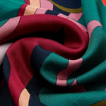 Giorgia (green/pink) - soft and lightweight Italian foulard from pure silk - Leather Gloves Online - Luxury Italian Scarf - 5