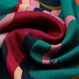 Giorgia (green/pink) - soft and lightweight Italian foulard from pure silk - Leather Gloves Online - Luxury Italian Scarf - 5