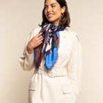 Giorgia (blue/red) - soft and lightweight Italian foulard from pure silk-  Leather Gloves Online - Luxury Italian Scarf - 6