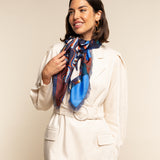 Giorgia (blue/red) - soft and lightweight Italian foulard from pure silk-  Leather Gloves Online - Luxury Italian Scarf - 6