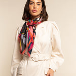 Giorgia (green/pink) - soft and lightweight Italian foulard from pure silk - Leather Gloves Online - Luxury Italian Scarf - 6