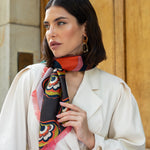 Giorgia (green/pink) - soft and lightweight Italian foulard from pure silk - Leather Gloves Online - Luxury Italian Scarf - 8