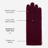 Florentina (red) - Handmade Italian knitted wool gloves with luxurious cashmere lining