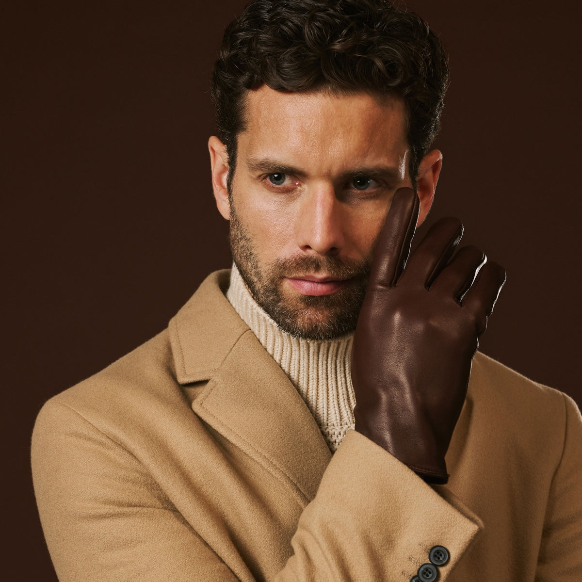 Fabio (brown) - Men's classic Italian lambskin leather gloves with pure silk lining 10 - 11 (XL) Fabio (brown) - Men's classic Italian lambskin leather gloves with pure silk lining 10 - 11 (XL)