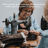 Matteo (yellow) - Italian gloves made of American deerskin leather with cashmere lining