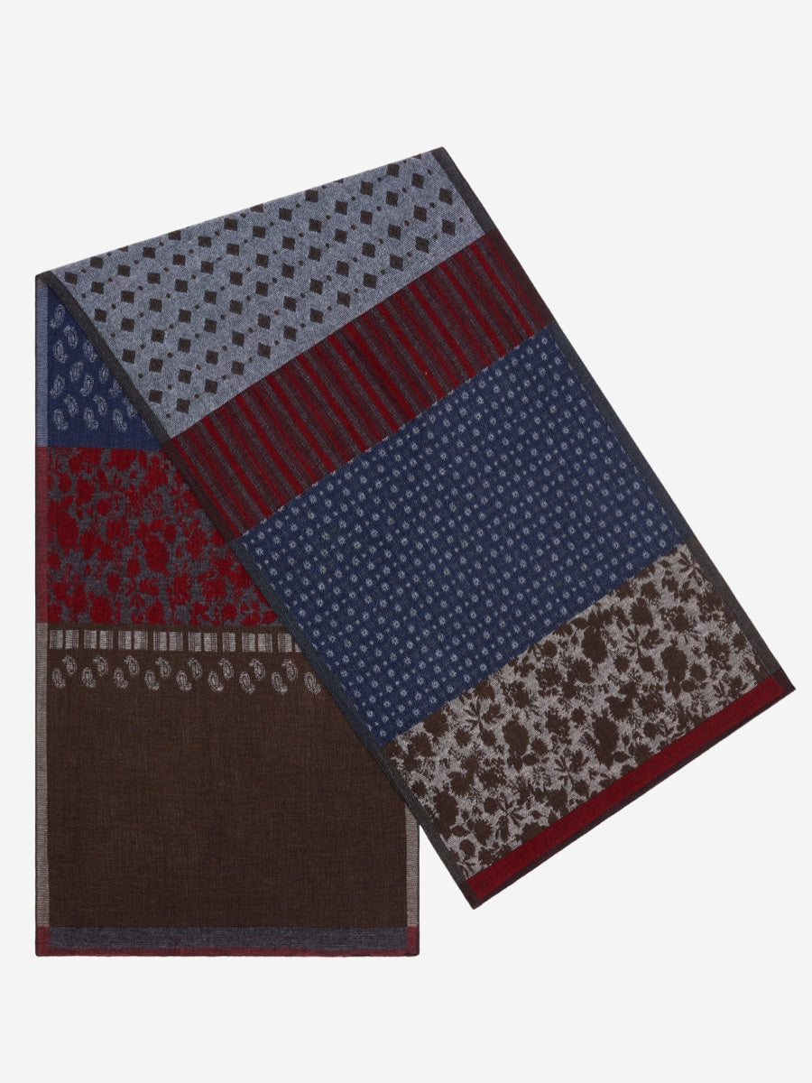 Federico (red/blue) - warm and soft Italian scarf from wool blend
- Leather Gloves Online - Luxury Italian Scarf - 1