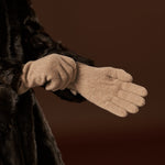 Florentina (sand) - Handmade Italian knitted wool gloves with luxurious cashmere lining - Leather Gloves Online - Luxury Leather Gloves - 5