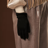 Florentina (black) - Handmade Italian knitted wool gloves with luxurious cashmere lining - Leather Gloves Online - Luxury Leather Gloves - 6