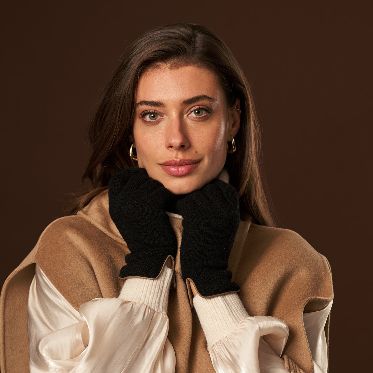 Florentina (black) - Handmade Italian knitted wool gloves with luxurious cashmere lining - Leather Gloves Online - Luxury Leather Gloves - 7