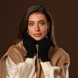 Florentina (black) - Handmade Italian knitted wool gloves with luxurious cashmere lining - Leather Gloves Online - Luxury Leather Gloves - 7