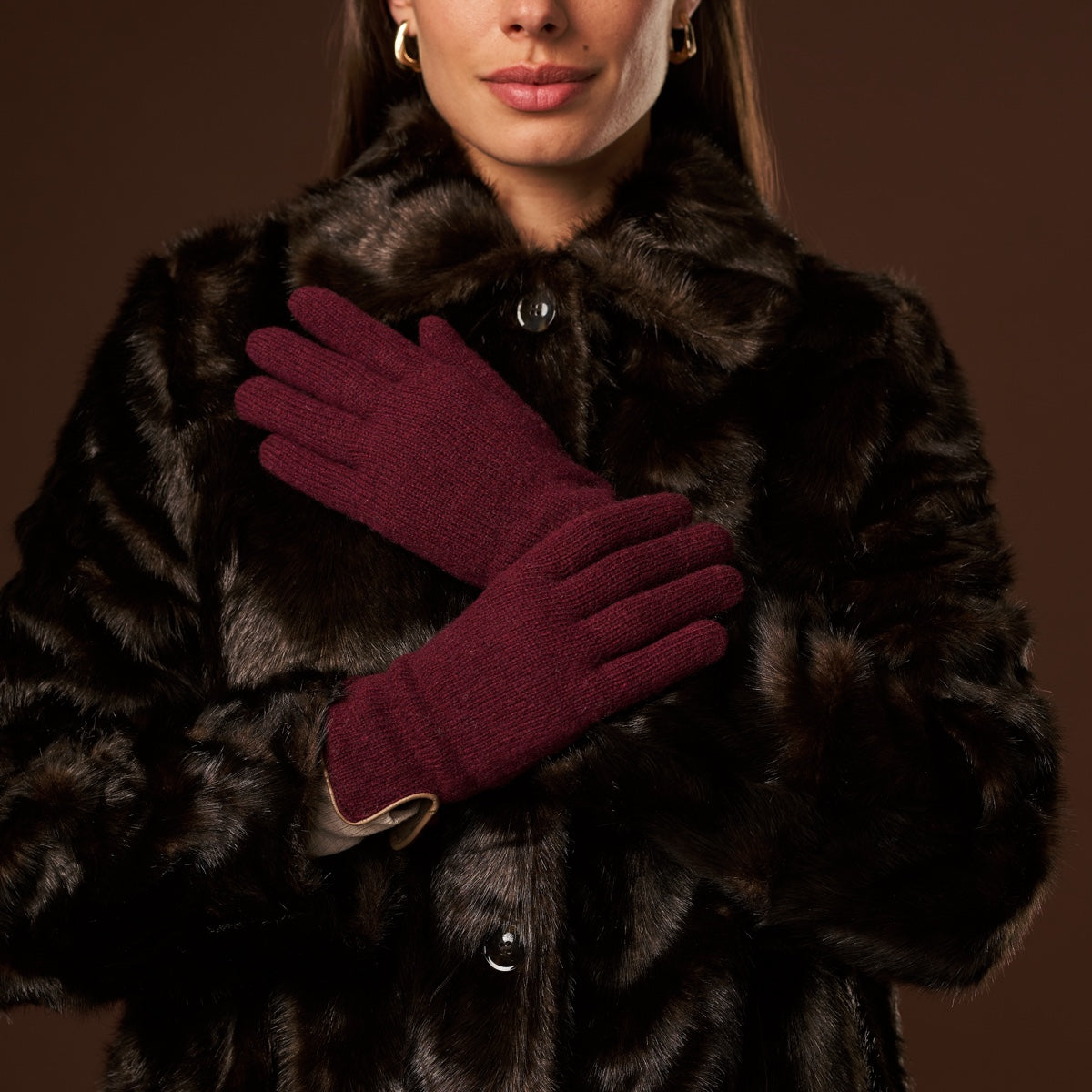 Florentina (red) - Handmade Italian knitted wool gloves with luxurious cashmere lining - Leather Gloves Online - Luxury Leather Gloves - 9
