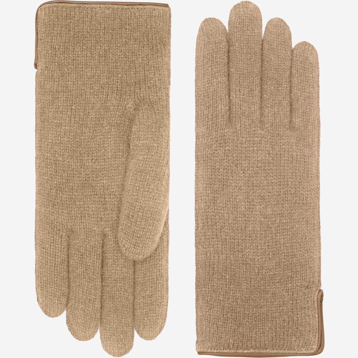 Florentina (sand) - Handmade Italian knitted wool gloves with luxurious cashmere lining - Leather Gloves Online - Luxury Leather Gloves - 1