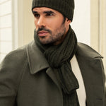 Milano (dark green) - 100% cashmere ribbed beanie (unisex) - Leather Gloves Online - Luxury Beanie - 10