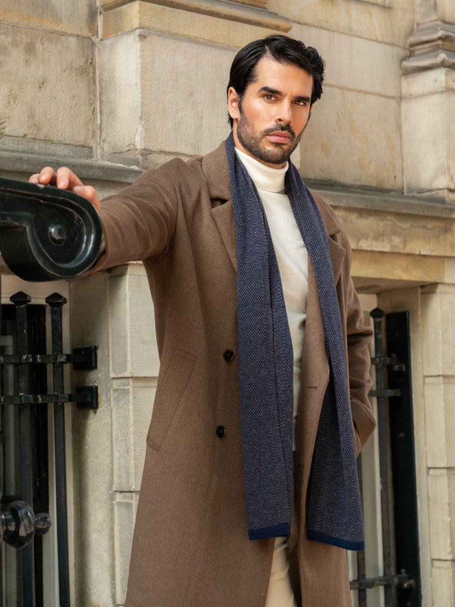 Riccardo (blue & brown) - 100% cashmere scarf with pattern
- Leather Gloves Online - Luxury Italian Scarf - 2