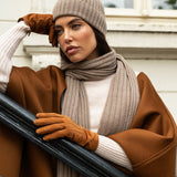 Napoli (brown) - 100% cashmere ribbed scarf (unisex)- Leather Gloves Online - Luxury Italian Scarf - 10
